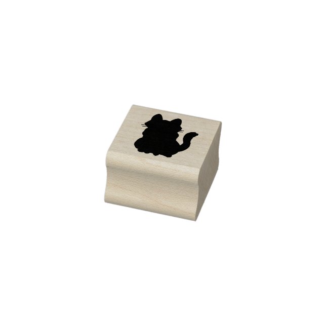 Solid Cat Kitten Animal Silhouette Kontur Gummistempel (Stempel)
