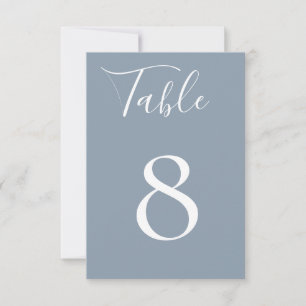Solid Chic Dusty Blue Tischnummer Card