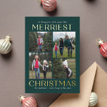 Solid Clean Collage FOIL Weihnachtsfotokarte Folien Feiertagskarte<br><div class="desc">Feiern Sie die Saison mit dieser modernen und stilvollen Karte von Berry Berry Sweet. Besuchen Sie berryberrysweet.com für stilvolle Schreibwaren und personalisierte Geschenke!</div>