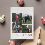 Solid Clean Collage FOIL Weihnachtsfotokarte Folien Feiertagskarte<br><div class="desc">Feiern Sie die Saison mit dieser modernen und stilvollen Karte von Berry Berry Sweet. Besuchen Sie berryberrysweet.com für stilvolle Schreibwaren und personalisierte Geschenke!</div>