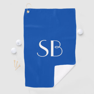 Solid Cobalt Blue Monogram Golfhandtuch