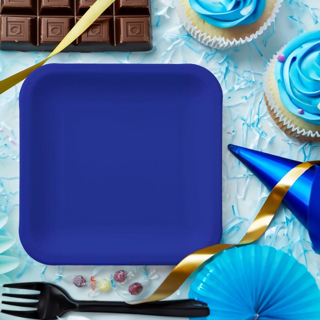 Solid Color Blue Party Pappteller (Von Creator hochgeladen)