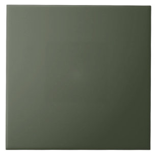 Solid Color Green Chard 4B533F Fliese