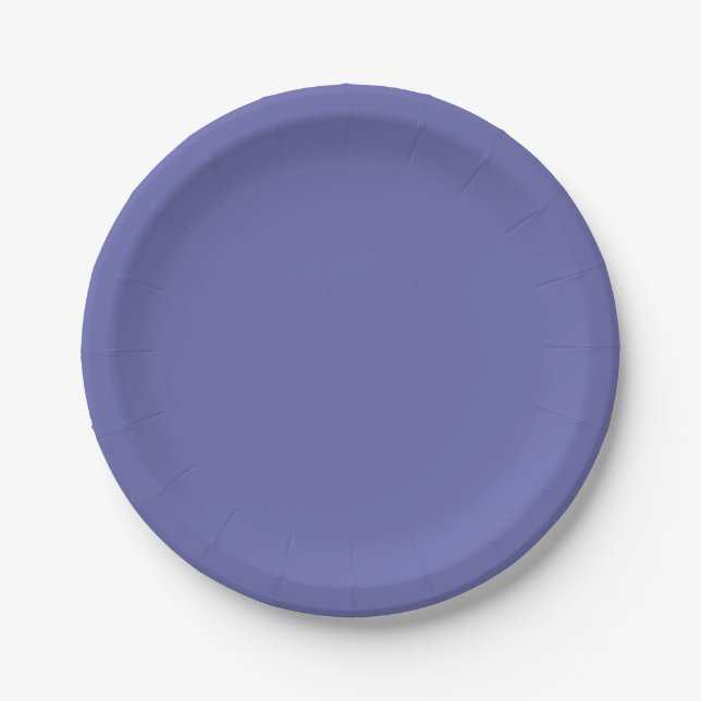Solid Color | lila Blauwinkel Pappteller (Vorderseite)