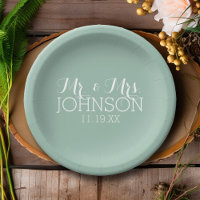 Solid Color Mint Green - Mr. & Mrs. Gastgeschenke 