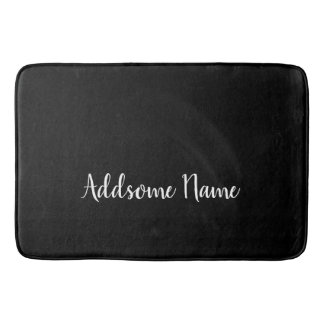 Solid Color Modern Basic Black Mit Monogramm Badematte