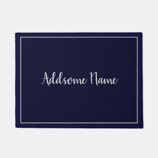 Solid Color Modern Navy Blue Stilvoll Fußmatte