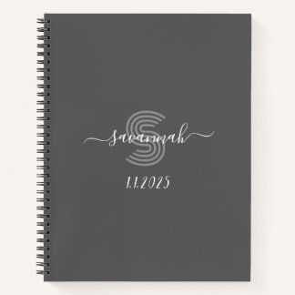 Solid Color Monogram Sketchbook Notizbuch
