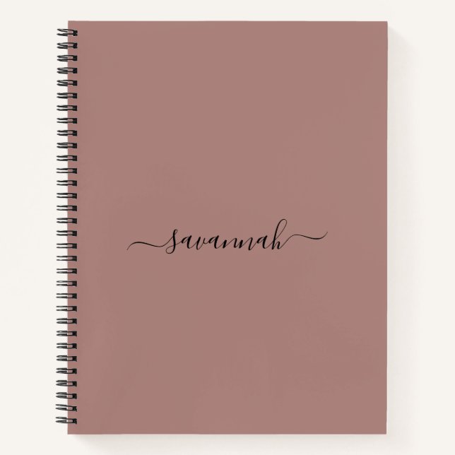 Solid Color Monogram Sketchbook Notizbuch (Vorderseite)