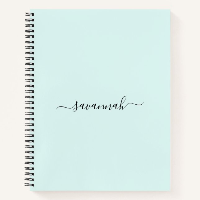 Solid Color Monogram Sketchbook Notizbuch (Vorderseite)