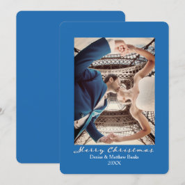 Solid Color Nebulas Blue Elegante Weihnachtskarte Einladung