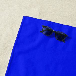Solid color plain sapphire bright blue strandtuch