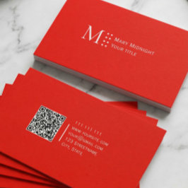 Solid Color QR-Code Moderne Candy Apple Red Visitenkarte