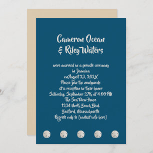 Solid Color Sand Dollars Einfache Heiratserklärung Einladung