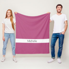 Solid Color Warm Rosa Elegant Mit Monogramm Fleecedecke