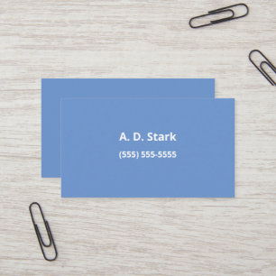 Solid Cornflower Blue Minimalistisch Business Card Visitenkarte