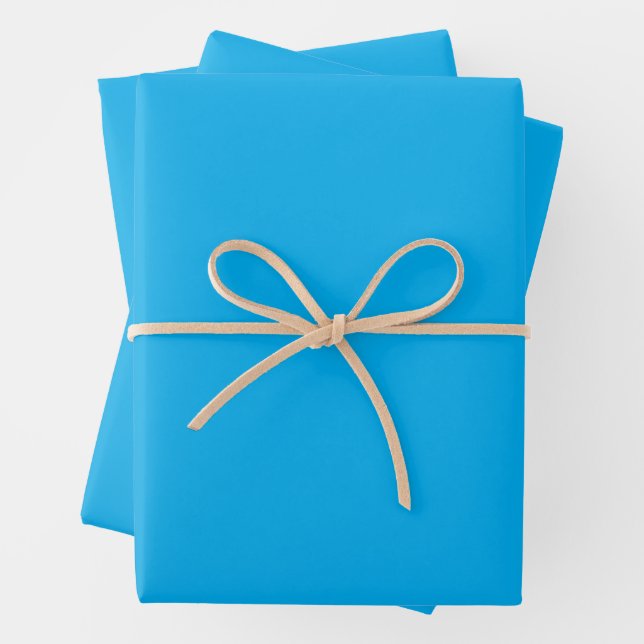 Solid Cyan Blue Background  Geschenkpapier Set (Beispiel)