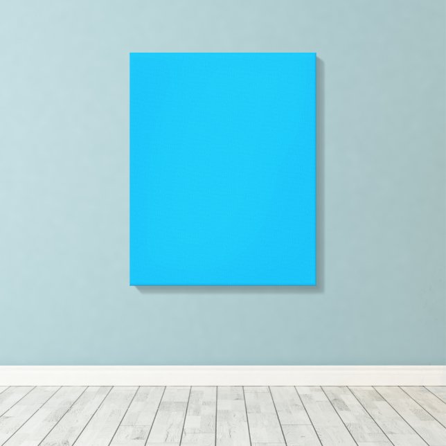 Solid Cyan Blue Background | Summer Minimal Style Leinwanddruck (Insitu (Holzboden))