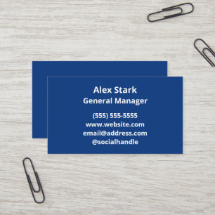 Solid Dark Blue Business Cards Visitenkarte