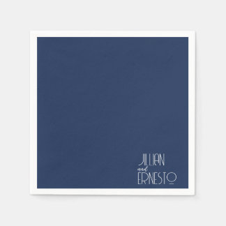 Solid Dark Blue Lily of the Valley Custom Serviette