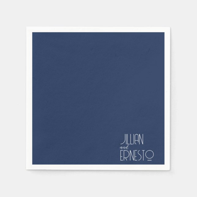 Solid Dark Blue Lily of the Valley Custom Serviette (Vorderseite)