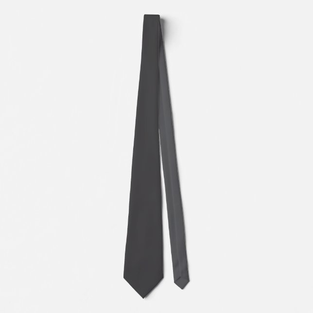 Solid Dark Gray Elegant Modernes Minimalistisch Krawatte (Vorderseite)