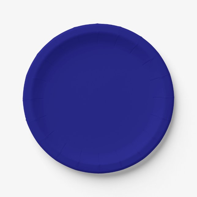 Solid Dark Navy Blue Minimalistisch Schlicht Pappteller (Vorderseite)