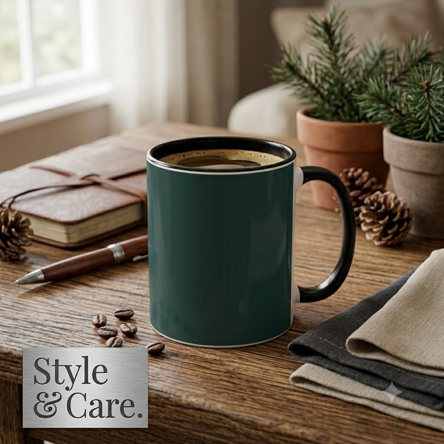 Solid Dark Pine Combo Tasse - Perfektes Geschenk (Classic Pine Tone Coffee Mug Gift Ready Design)