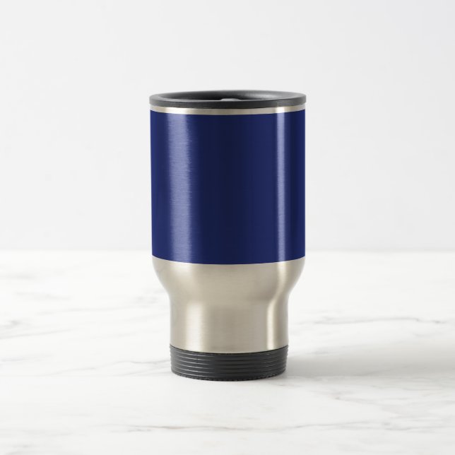 Solid Deep Blue Backdrop | Bold Minimalist Design Reisebecher (Mittel)