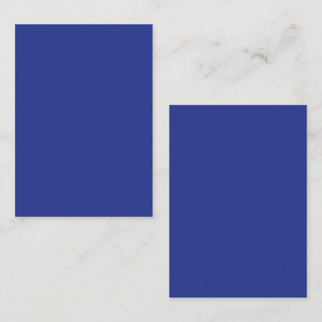 Solid Deep Blue Backdrop | Bold Minimalist Design Telefonnummerkarte (Vorne/Hinten)