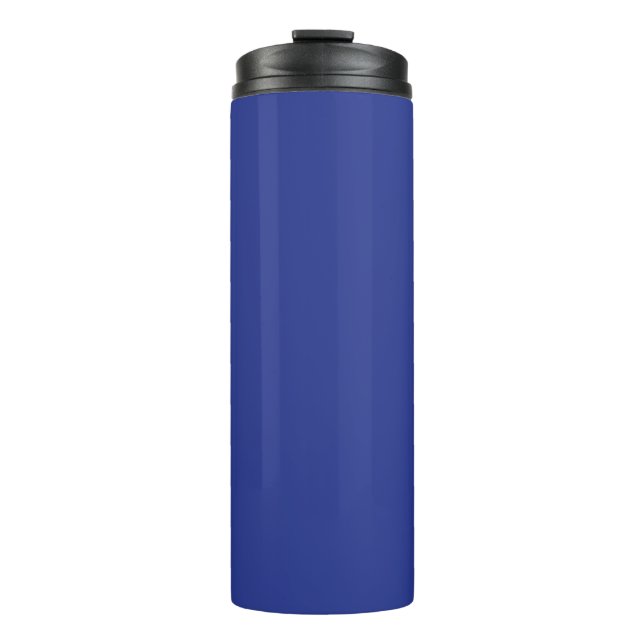 Solid Deep Blue Backdrop | Bold Minimalist Design Thermosbecher (Vorderseite)