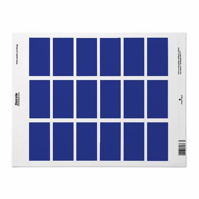 Solid Deep Blue Background | Minimalistisches Desi Adressaufkleber (Vorne)