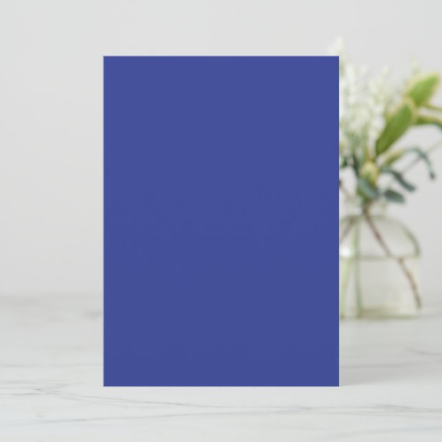 Solid Deep Blue Background | Minimalistisches Desi Ankündigung (Stehend Vorderseite)