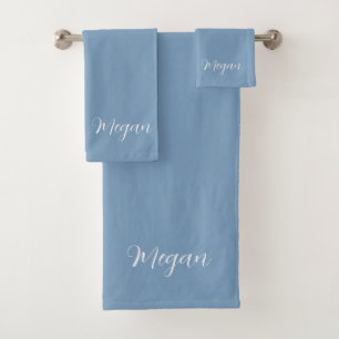 Solid Dusky Blue Bath Handtuch Set