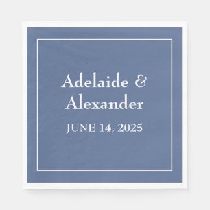 Solid Dusty Blue Paper Plate Serviette