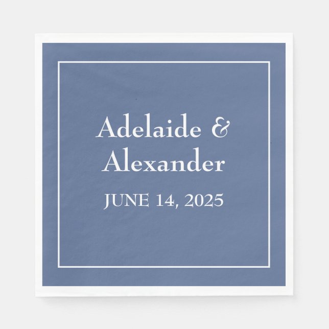 Solid Dusty Blue Paper Plate Serviette (Vorderseite)