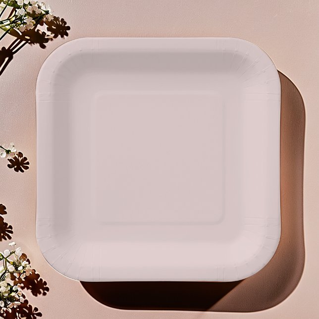 Solid Dusty Pink Light Elegante Minimalistische Ho Pappteller (Solid Dusty Pink Light Elegant Minimalist Wedding Paper Plates)