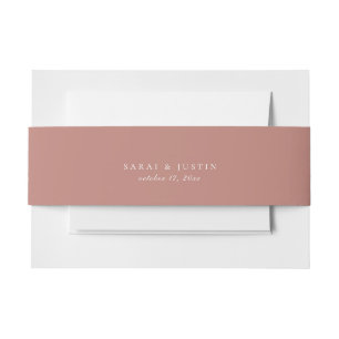 Solid Dusty Rose Color Wedding Einladungsbanderole