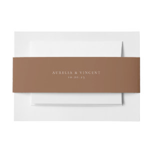Solid Earthy Rust Color Wedding Einladungsbanderole