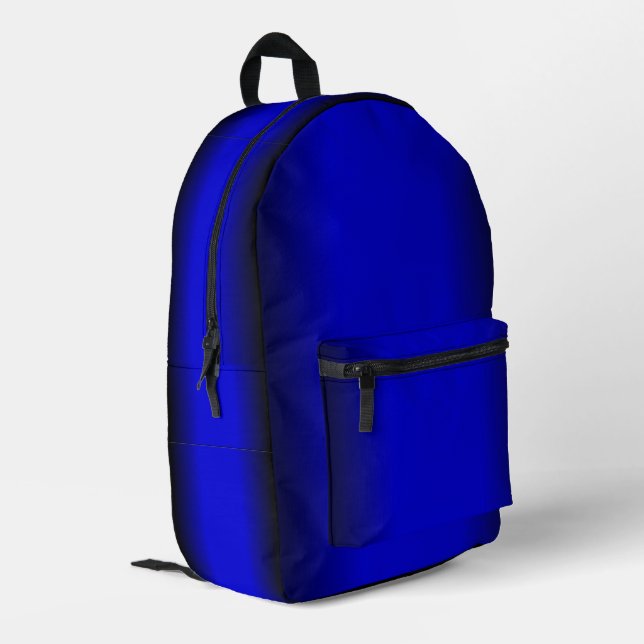 Solid Electric Blue Bedruckter Rucksack (Rückseitige Ecke links)