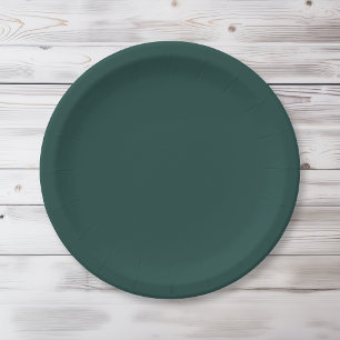 Solid Farbe schlicht dunkelgrün Pappteller
