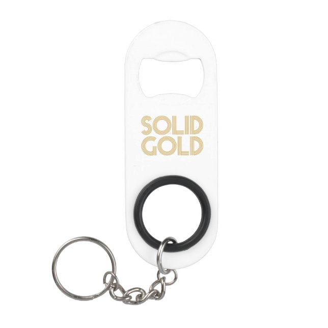 SOLID GOLD MINI FLASCHENÖFFNER (Vorderseite)
