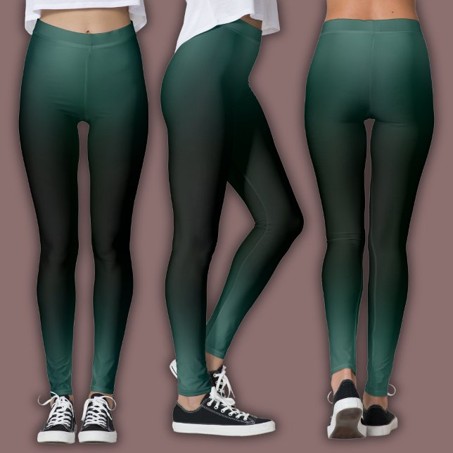 Solid Gradient Pattern | Dark Emerald Ombre Leggings (Von Creator hochgeladen)