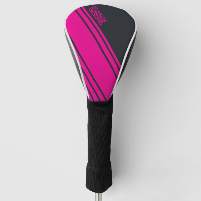 Solid grau und rosa individuell anpassbar golf headcover (Vorderseite)