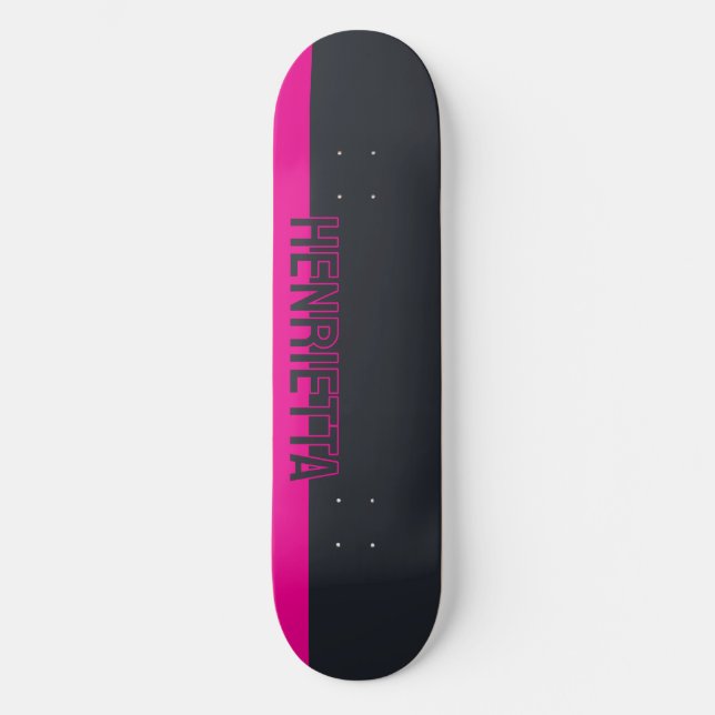 Solid grau und rosa individuell anpassbar skateboard (Vorderseite)