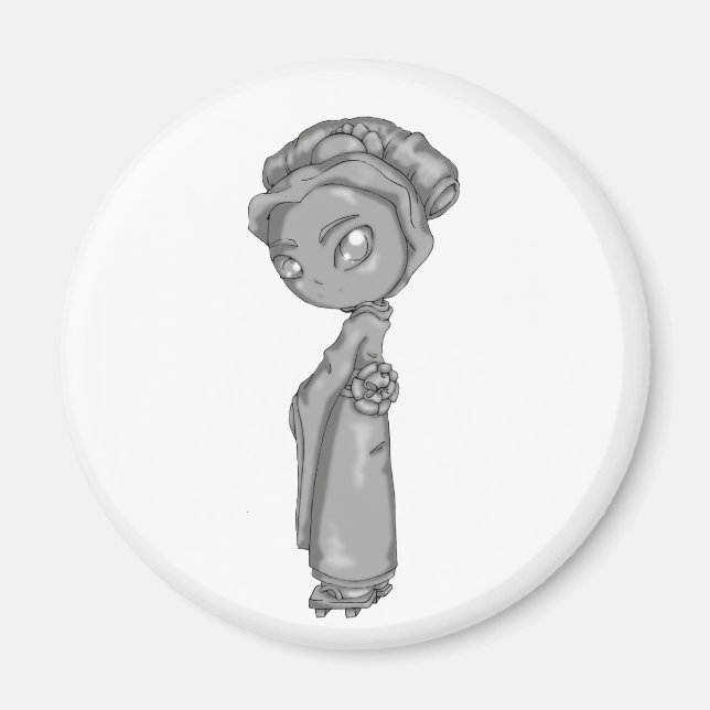 Solid Gray Geisha Magnet (Vorne)