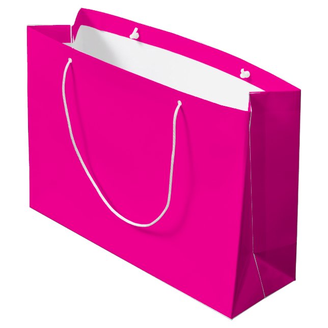 Solid Hot Pink Große Geschenktüte (Rückseite Schrägansicht)