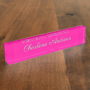 Solid Hot Pink Namensplakette