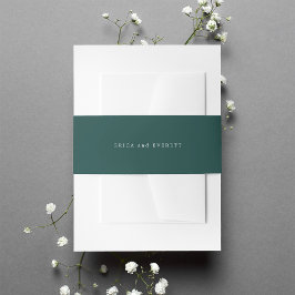 Solid Hunter Green Personalisiert Wedding Einladungsbanderole