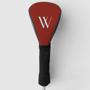 Solid Indian Red Initialed Golf Headcover